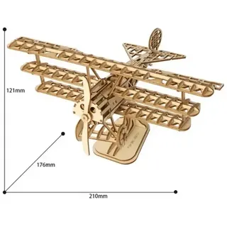 ELLIOT Robotime - DIY - Airplane (DIY 3D Puzzle 21 x 17.6 x 12.1 cm) Flugzeug