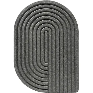 WYE Schneidebrett klein - Curve in Schiefer Schwarz (Grau) - Design Küchenbrett multifunktional & nachhaltig spülmaschinenfest - auch als Käsebrett Wurstplatte - aus Holz-Werkstoff Neolign - 26x18cm