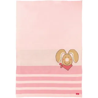 Sigikid Strickdecke Häschen DubbiDuu, Babydecke für Wiege Stubenwagen Babyschale Kinderwagen oder als Krabbeldecke aus 100% Baumwolle, Babys und Kinder, Art.-Nr. 39595, rosa, 70x100x1 cm