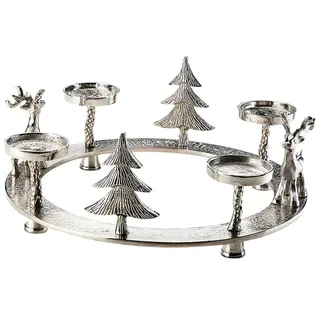 kobolo Adventskranz DEER4LGHT L in Silber | Gr.: onesize