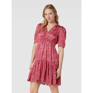 Knielanges Kleid aus Viskose mit Allover-Muster Modell 'Dizziano', Pink, 38