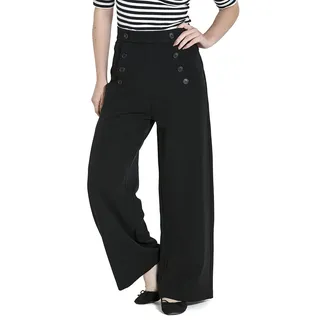 Hell Bunny Carlie Swing Trousers Stoffhose Schwarz XS
