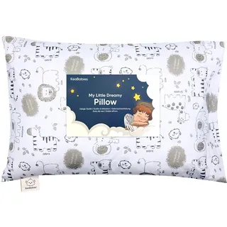 KeaBabies Kopfkissen Kleinkind mit Kissenbezug, Bio-Baumwolle (KeaSafari) | Kissen Kinder zum Schlafen 33x45 cm, Kinderkopfkissen für Kleinkinder, Atmungsaktiv, Maschinenwaschbar, Cute