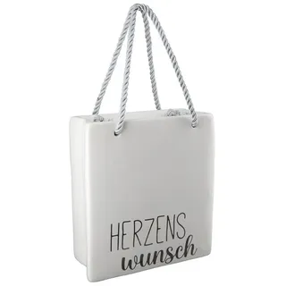 GILDE Spardose Spardose Herzenswunsch 5x8x9cm weiß