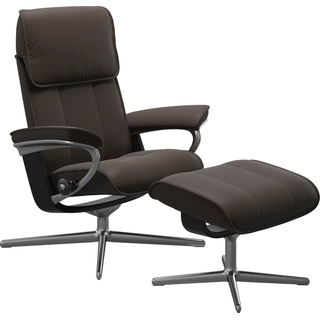 Stressless® Fußhocker Admiral, mit Cross Base, Größe M & L, Holzakzent Schwarz braun