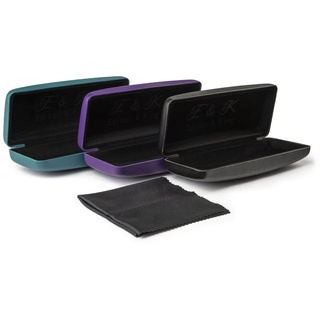 Edison & King Brillenetui Brillenetuis im 3er-Pack, hardcase - schwarz, türkis und lila