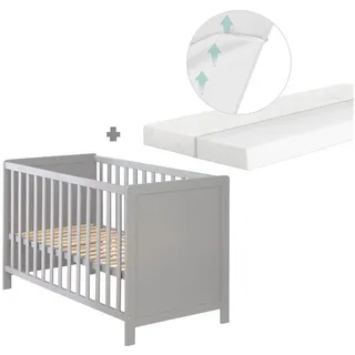 roba 2 in 1 Babybett grau/taupe 60 x 120 cm