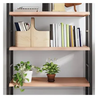 furnicato Wandregal aus massivem Eichenholz 100x50x(2-4) cm Hellbraun, 1-tlg., Lackiertes Wandboard mit Naturkante als Ablage für das Badezimmer braun 50 cm x 4 cm x 100 cm