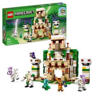 LEGO 21250 Minecraft Die Eisengolem-Festung, baubares Burg-Spielzeug, verwandelbar in eine große Figur, mit 7 Figuren inklusive Kristallritter, Sk...