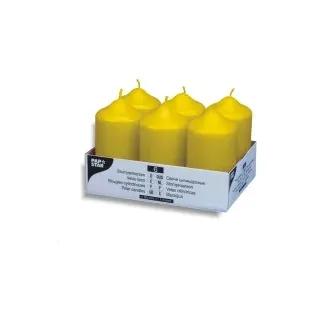 Papstar Stumpenkerze 11,5 x 6 cm 6 St. goldgelb