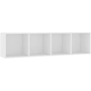 vidaXL Bücherregal TV Schrank Wandregal Hängeregal Aktenregal Regal Standegal Büroregal Lowboard Fernsehschrank Fernsehtisch Weiß 143x30x36cm