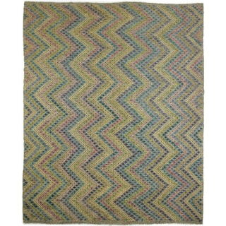Orientteppich Kelim Afghan 324x389 Handgewebter Orientteppich, Nain Trading, rechteckig, Höhe: 3 mm grün