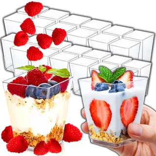 Dessertschalen Set 150ml 25-tlg Set Servierschalen Eisschalen für Tiramisu, Mousse Au Chocolat, Salzstangen, Transparent Retoo - Transparent