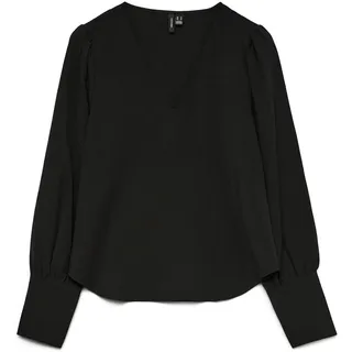Vero Moda Langarmbluse VMESME LS V-NECK TOP WVN GA schwarz M