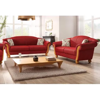 Home Affaire Polstergarnitur Milano Federkern 2-Sitzer + 3-Sitzer Rot