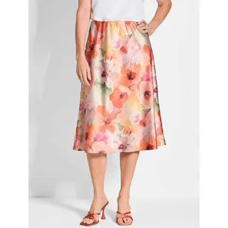 GOLDNER Midirock Damen Floral Orange 54