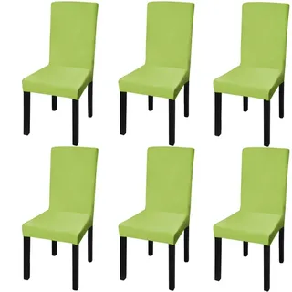 vidaXL Stuhlhusse Gerade Grün 6er Set