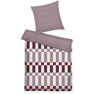 Tom Tailor Soft-Renforcé Bettwäsche kariert Lila 135 x 200 cm + 80 x 80 cm