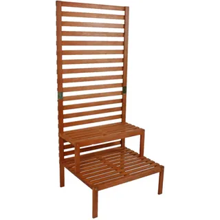 gardenson Sichtschutz mit Pflanztreppe 76 x 180 x 66 cm Eukalyptusholz