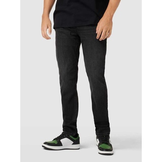 Tapered Fit Jeans im 5-Pocket-Design, Black, 33/32
