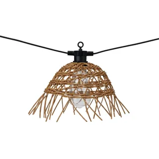 WellHome - Rattan-Lichterketten mit warmweißen Filament-LED-Birnen