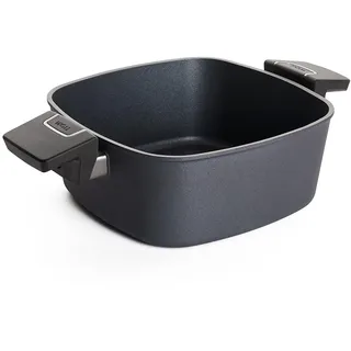 WOLL – Diamond Lite Kasserolle 22×22 cm, 3,5 Liter viereckig mit 2 Seitengriffen – Antihafttopf aus Aluminiumguss, backofenfest, für Ceran, Gas, Elektro & Halogen – Kasserolle