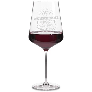 Leonardo Rotweinglas XXL 750 ml individuelle Gravur Geschenkidee Weinglas Rotwein - Jesus Wasser