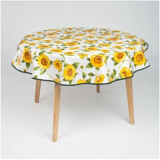 Laro Wachstuch Tischdecke rund 160 cm Gelb