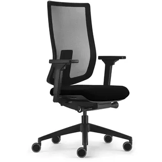 Sedus se:do Pro Light, Drehstuhl, Bürostuhl, Netzmembran Schwarz, Schiebesitz, Armlehnen und Rückenlehne verstellbar, Höhenverstellbar , Kunststoff, 40-52cm, bis 130kg Belastbar, 23° Öffnungswinkel