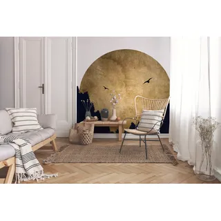 Living Walls Fototapete ARTist Two Birds, (Set, 2 St), Mond, Vlies, glatt gold
