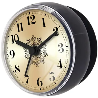 Sharplace wasserdichte Badezimmer-Uhr Mini Badezimmeruhr mit Silikagel Saugnäpfe zum Aufhängen, Funk-Badezimmeruhr, Küchenuhr, Baduhr, Quarz-Uhrwerk, feuchtigkeitsabweisend, 7 cm Stil k