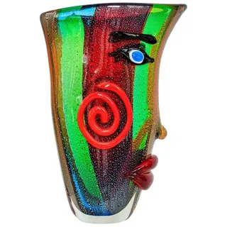 Aubaho Dekoobjekt Glasvase Vase Gesicht Glas im Murano Antik Stil 38cm