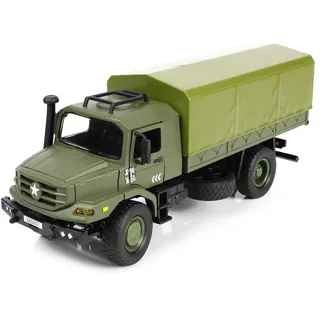 NUOTIE 1/36 Unimog U1300L (4x4) Modellauto Metall Druckguss Militär Panzerfahrzeug Schlachtfeld LKW Behandlung Transportfahrzeug