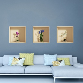 3D-Wandaufkleber, selbstklebend, 3D-Effekt, Orchideen-Blumen, Orchideen-Wandtattoo, für Schlafzimmer, Erwachsene, 3D-Wandaufkleber, Wohnzimmer-Dekoration, Trompe l'o, 40 x 120 cm