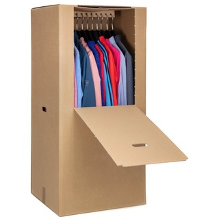 KK Verpackungen Aufbewahrungsbox (Spar-Set, 3 St., 3er-Set), Kleiderboxen Umzugskisten Kleiderkarton Kleiderbox Braun braun