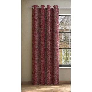Vorhang NEUTEX FOR YOU "ALASKA Nach Maß" Gardinen Gr. 285 cm, Ösen, 144 cm, rot (rot, taupe) Ösen Vintageoptik