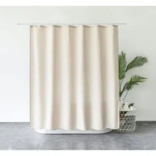 M&W DAS DESIGN Duschvorhang Shower curtains Anti schimmel Waschbar Mit gewicht Schwer Leinen beige Breite 200 cm 200 cm x 220 cm