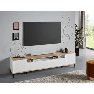 TV-Board INOSIGN "sunrise" Sideboards Gr. B/H/T: 200 cm x 47 cm x 40 cm, 2, weiß (weißhg, ahorn pereira) TV-Lowboards Breite 200 cm