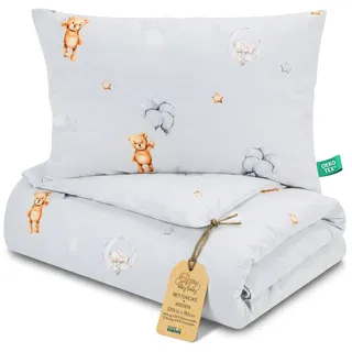 Totsy Baby Kinderbettdecke ohne Bezug 90x120 cm aus Baumwolle mit Kissen 60x40 cm – Baby-Decke fürs Bett, .