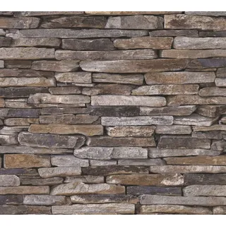 Living Walls Best of Wood`n Stone Vliestapete 32 cm x 10 m 300 g Braun/Gelb
