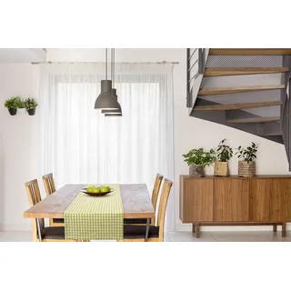FILU Tischläufer 40 x 200 cm Hellgrün/Weiß kariert (Farbe und Größe wählbar) - hochwertig gefertigter Tischläufer aus 100% Baumwolle im skandinavischen Landhaus-Stil