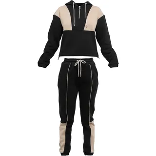 Tom Barron Jogginganzug beige / schwarz M
