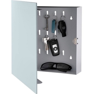 bonsport Schlüsselkasten Schlüsselkasten mit Glasmagnettafel, 33 x 33 x 6,8 cm inkl. 6 Magneten weiß