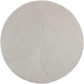 vidaXL GALATI Rundteppich Ø 120 cm Creme
