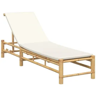 vidaXL Sonnenliege mit Auflage 55x199x30 cm Bambus