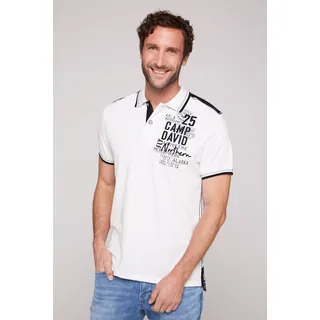 Poloshirt CAMP DAVID Gr. XL, weiß (opticwhite) Herren Shirts Kurzarm mit Label-Applikationen