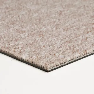 Selbstliegende Teppichfliesen beige 50x50 cm, Schlingen Teppichboden Fliesen für Büro & Schlafzimmer, einfache Verlegung, pflegeleicht - Beige