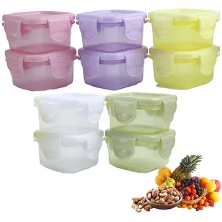 LEBOKJ 10 Stück Klein Dosen Gefrierdosen,Kleine Dosen mit Deckel Plastik 60ml,Mini Dosen mit Deckel Mehrweg,gefrierdosen klein,Ideal für Obst, Salatdressing, Marmelade, Gewürze & Saucen