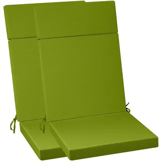 PRIMEPATIO Hochlehner Sitzauflage 120x50x6cm 2PC Waschbarer Bezug, Grün