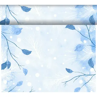 Duni Dunicel® Tête-à-Tête-Tischläufer 0,4 x 24 m Frosted Winter, 4 Stk/Krt (4 x 1 Stk)